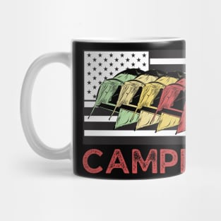 Camping Team Vintage American Flag Mug